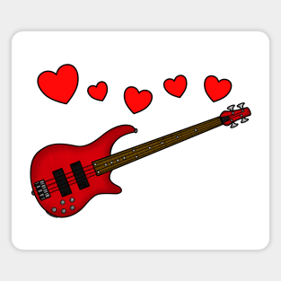 Valentines Bass Guitar Bassist Wedding Musician Magnet